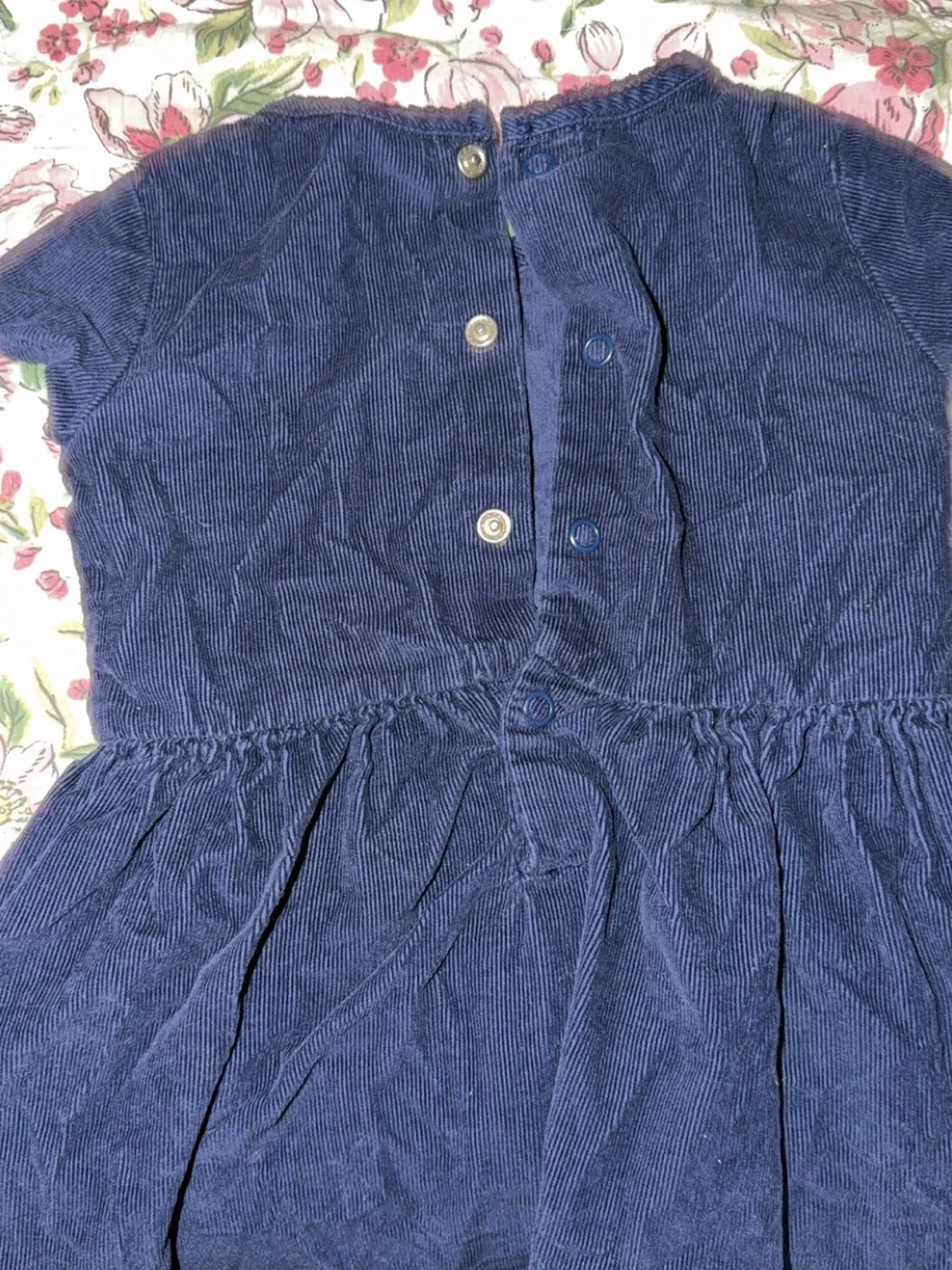 Carter's Navy Corduroy Dress with Teal & Pink Owl Applique